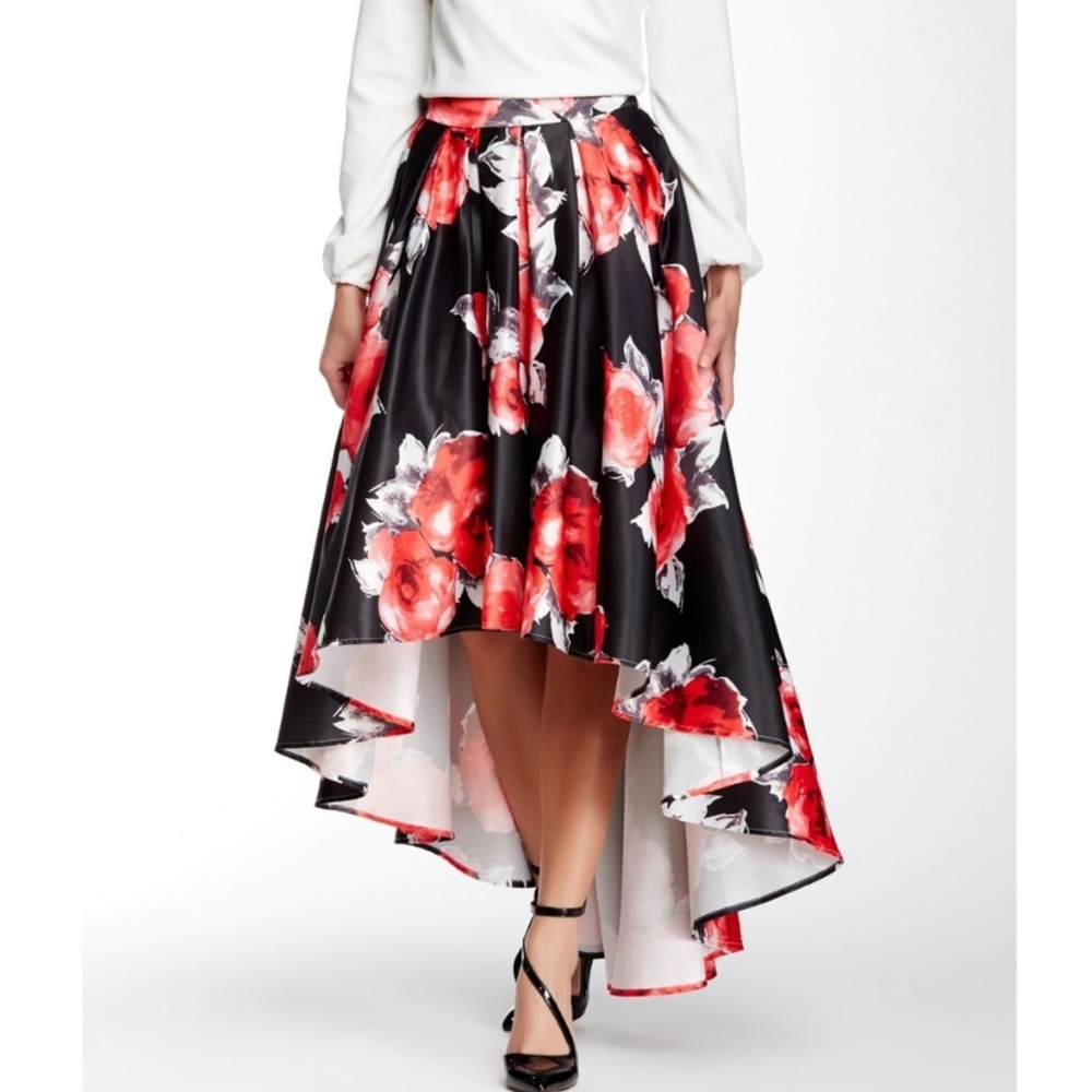 Red floral Hugh low Gracia skirt